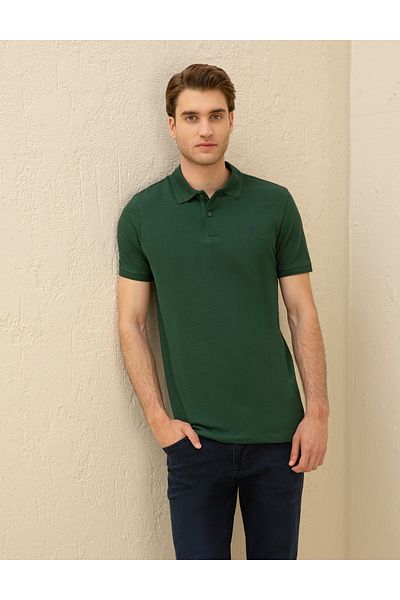 Pierre Cardin Βασικό μπλουζάκι με σκούρο πράσινο Slim Fit 50291625 -VR079