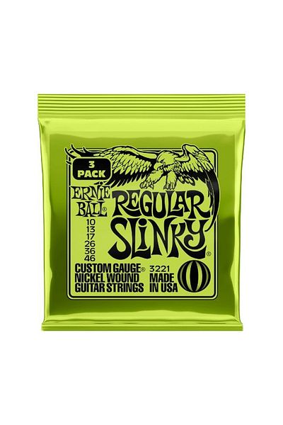 Ernie Ball Ernieball P03221 - Pachet de 3 corzi electrice Regular Slinky