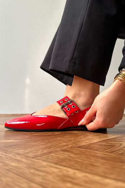 Mupa Shoes Women's Ballerinas RED Patent Leather