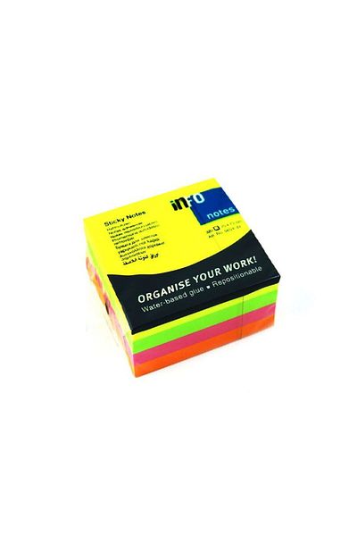 Trodat Info Notes 75x75 Bright 4 Color Cube Postit 320 Sheets565439