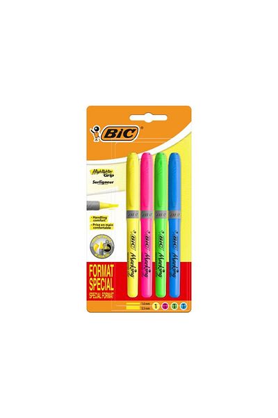 Bic Brite Liner Grip Highlighter Set of 4 -951473