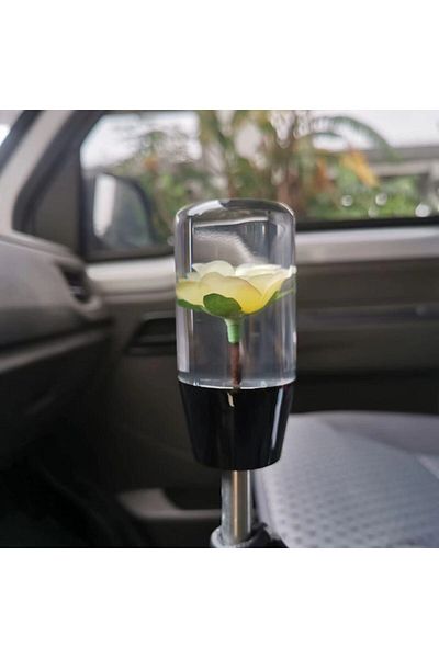 Space Yellow Flower Patterned Gear Shift Knob - 10 cm / Icvi215