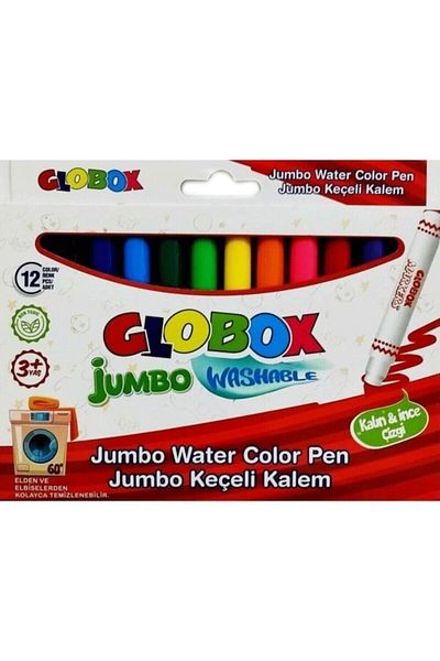 Globox Jumbo Washable Felt Tip Pen 12 Colors - 3379
