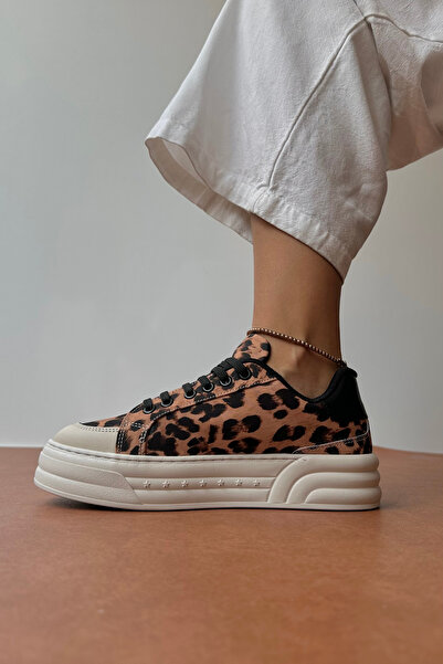 Mupa Shoes Pantofi sport de damă cu model leopard maro