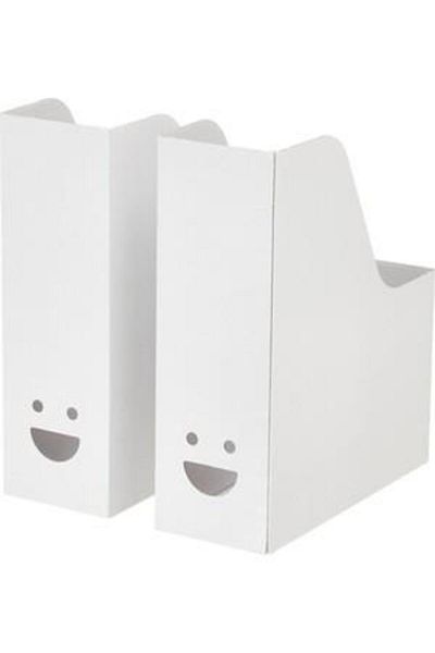 KOLİX 15 Pieces Kolix Magazine File Set - Cardboard Folder, Smiling Face White