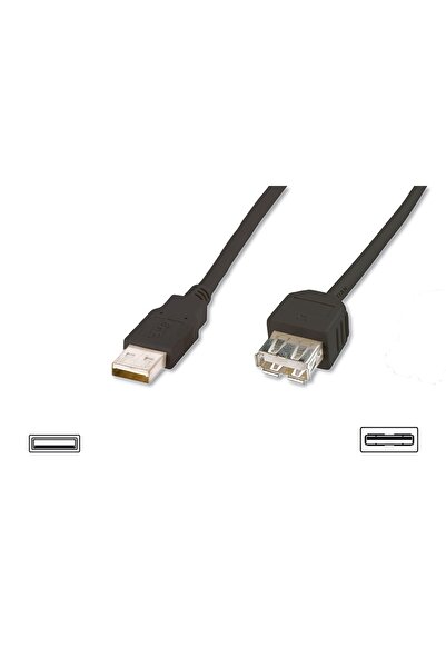 Assmann Usb 2.0 Uzatma Kablosu, Usb A, Erkek - Usb A Dişi, Awg 28, 5 Metre, U...