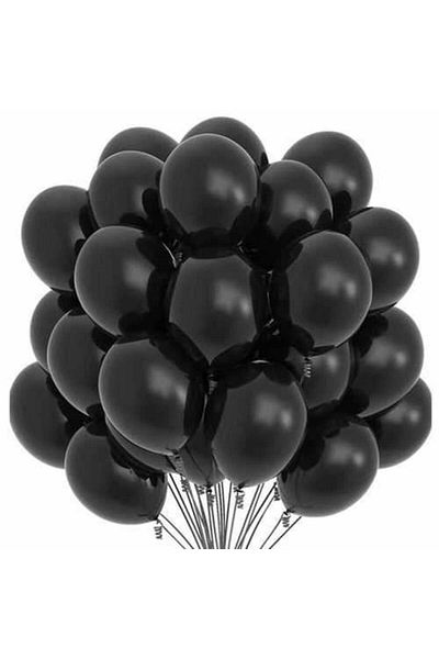 ATOM BALON Matte Black Balloon 20 Pieces