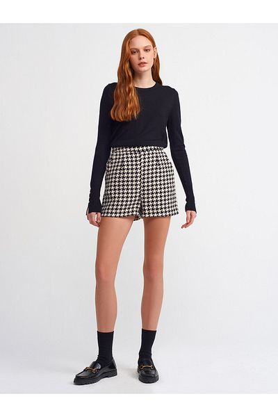 Dilvin 1267 Pulover cu mânecă mijlocie, cu gât roșu, negru