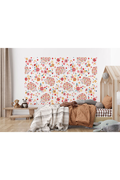 Dropcek eticaret Sevimli Kirpi Desenli Duvar Kağıdı-5720