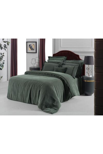 Sarev Kımera Cupro Vegan Ipek Çift Kişilik Nevresim Takımı Yeşil