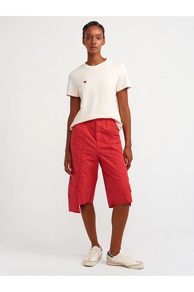 Dilvin 70969 Cargo Pocket Shorts-Red