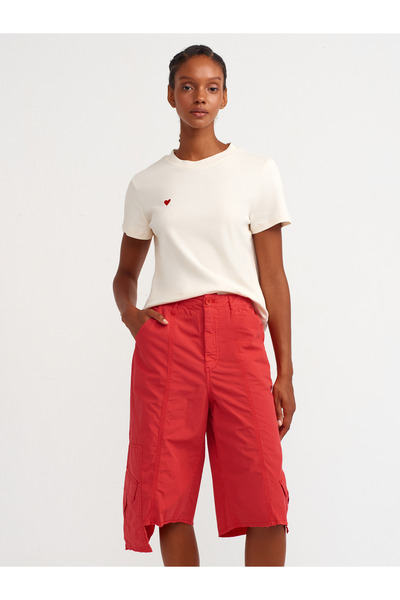 Dilvin 70969 Kargo Cepli Şort-Kırmızı