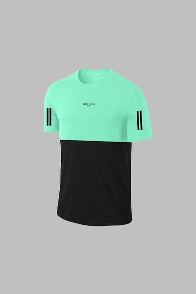 POSEIDON STORM Ανδρικό Water Green Dri-Fit υφασμάτινο μπλουζάκι με τσέπες Crew Neck Sports Casual T-shirt Σετ δύο τεμαχίων (S-3XL)