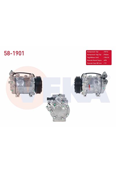 Veka KLIMA KOMPRESORU 6PK 119mm FORD FOCUS II 1.6 TDCI 2004-2011/ FIESTA V 1....