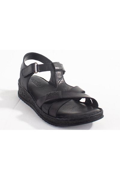 DAGOSTER Dza07- 60021011   Sandale de damă din piele ortopedică de zi cu zi negre