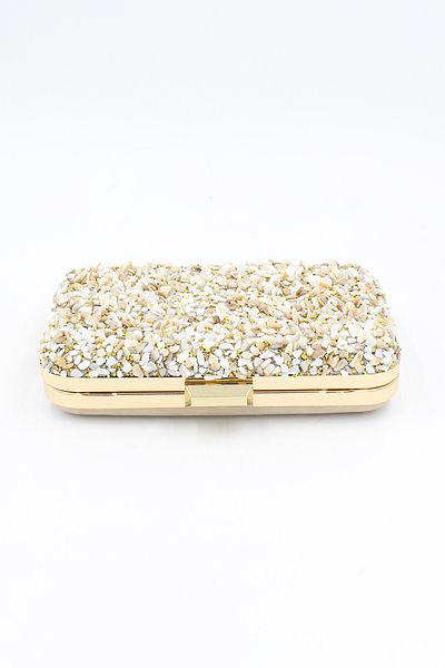 Chantaky 032 1700 Βραδινό φόρεμα Clutch Βραδινή τσάντα με πέτρινη λεπτομέρεια