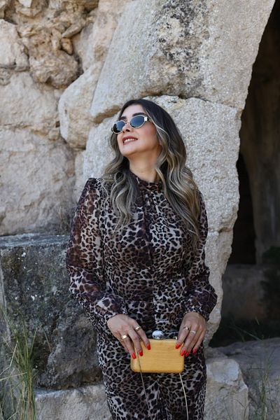 bytugcekaya Rochie din șifon cu imprimeu leopard cu volane