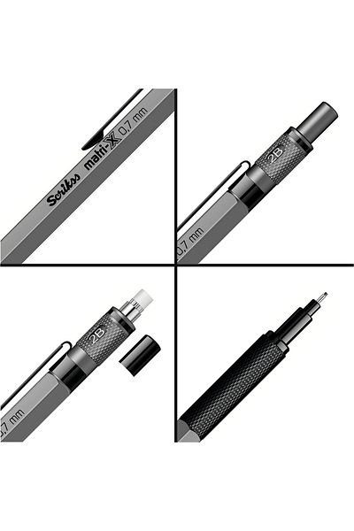 Scrikss Matrix 0.7mm Mechanical Pencil Gray