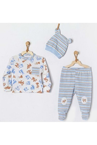 andywawa Blue Baby Boy 3-Piece Set Blue