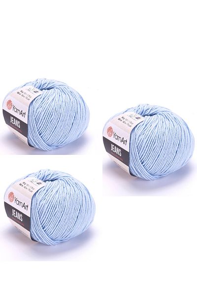 Yarnart Yarn Art Jeans Amigurumi Νήμα πλεξίματος 75 Ανοιχτό μπλε Ζακέτα Νήμα πλεξίματος Baby Νήμα Punch Νήμα 3 Πακέτο