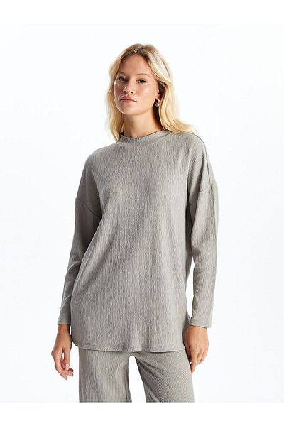 LC Waikiki Women's Textured Women's Tunic with Stand Collar