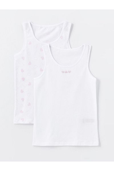 LC Waikiki Lw - Crew Neck Printed Girl's Undershirt Set of 2