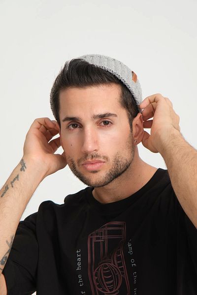 robanu Men's Gray Short Beret