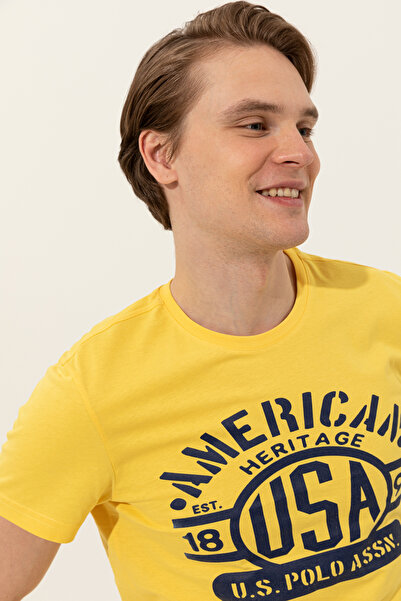 U.S. Polo Assn. Men's Light Yellow Crew Neck T-Shirt 50246127-Vr004