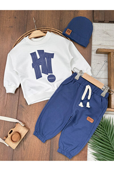 Babexi بدلة كبيرة الحجم للأطفال الأولاد مع طباعة منقوشة بشكل جيد، وقبعة وتفاصيل تزوير