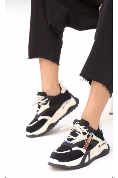 Guja İthal Yüksek Taban Renkli Kadın Sneakers