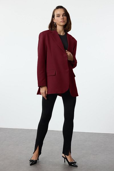 Trendyol Collection Bunda Claret Red Oversize Blazer - Twoaw24Bc00107
