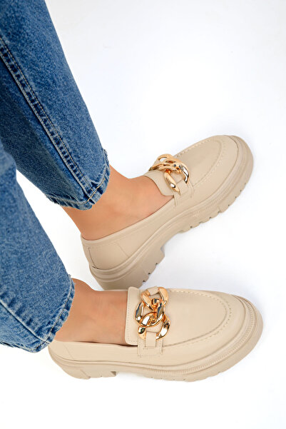 SOHO Beżowe damskie mokasyny 17485