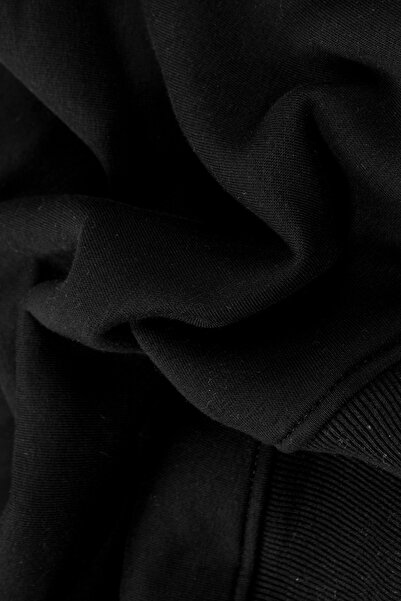 Sekizbiraltı Капюшон без капюшона Basic Oversize Unisex Siyah Світшот