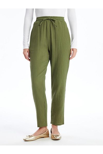 LC Waikiki LCW Femei - Pantaloni drepti cu talie elastică