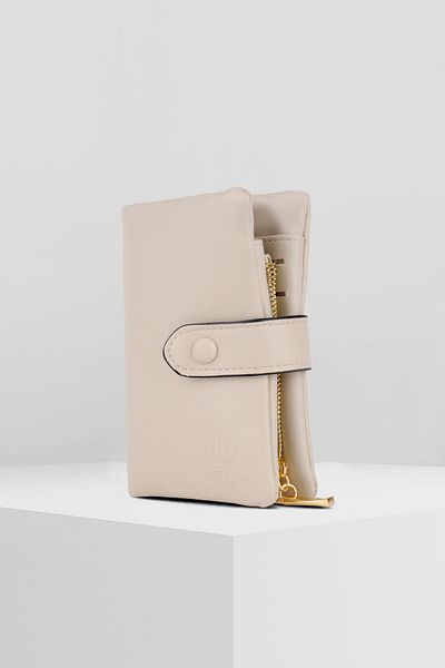 WATCHOFROYAL CREAM CARD HOLDER AND WALLET 6 PIECES CARD COMPARTMENT PAPER WITH LOCK SYSTEM DESIGN WALLET RODICA