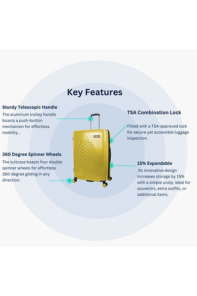 NATIONAL GEOGRAPHIC Globe Luggage Set 3 pc Yellow