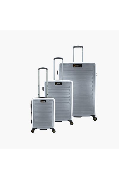 NATIONAL GEOGRAPHIC Cruise Suitcase Set 3 pc, Silver