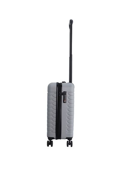 Discovery Reptile ABS Carry-On, TSA Lock, 4 Double Wheels, 20 Inch Silver
