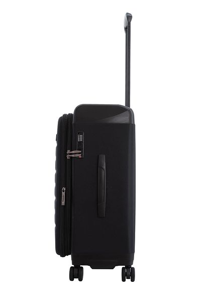 Discovery Motion PP/Poly Medium, TSA Lock, Unbreakable, 4 Double Wheels, 24 Inch Black