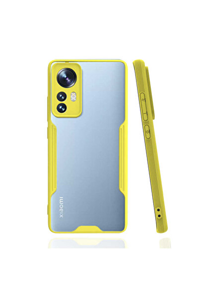 Hatreds Xiaomi Mi 12 Compatible Bumper Case with Colored Edges and Frosted Back