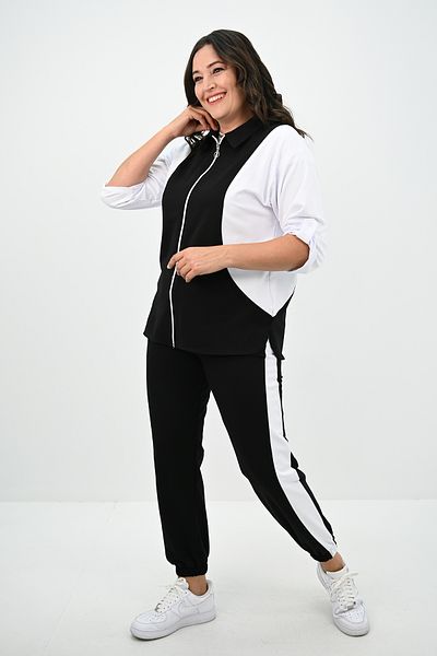 Koza Butik Комплект анцуг с яка с цип и голям размер - 8141-25