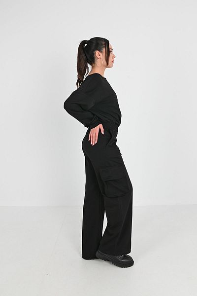 Koza Butik Γυναικείο σετ αθλητικής φόρμας με ραβδώσεις με λεπτομέρειες Cargo 3984-24