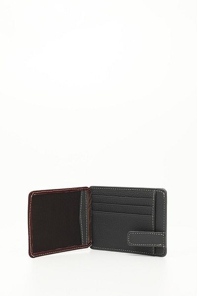 GÖNDERİ(R) Unisex Burgundy Anthracite Genuine Leather Card Holder