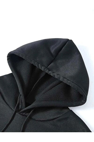 JDM JDM Repeat Черен суитшърт с качулка с голям размер