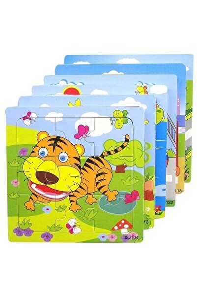 kaan oyuncak مجموعة ألغاز خشبية صغيرة مطرزة مكونة من 10 قطع