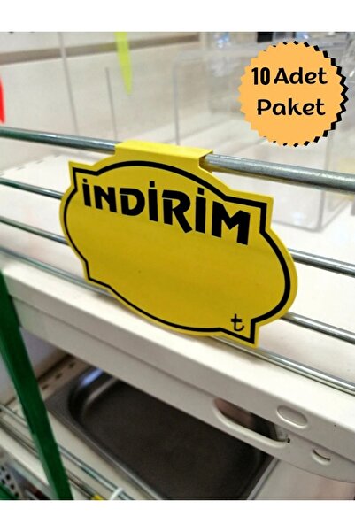 Özfiliz Mağaza Ekipmanları (10 ADET) Geçme Silinebilir Sarı Indirim Etiket, R...