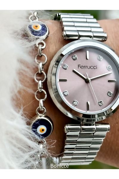 Ferrucci Ferucci Design - Silver Colored Women's Wristwatch and Bracelet Gift