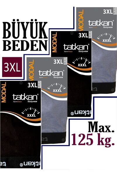TATKAN BODYWEAR Tatkan - 4'lü - Battal - 3xl - Penye Modal Erkek Boxershort