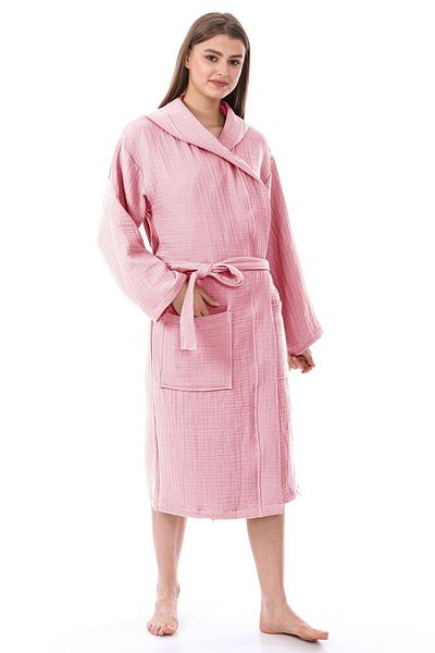 destinyhometex Unisex μπουρνούζι με κουκούλα 4 στρώσεων 100% οργανικό βαμβάκι Premium Multi Muslin Ultra Soft