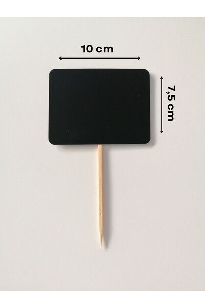 Şeffaf Etiket 10 Pcs Stud Label A7 Erasable Black With Stick (10X7.5 CM) Blackboard Decorative Display Rack Label